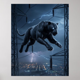 Kohlenstoff Panther Pirsch Poster
