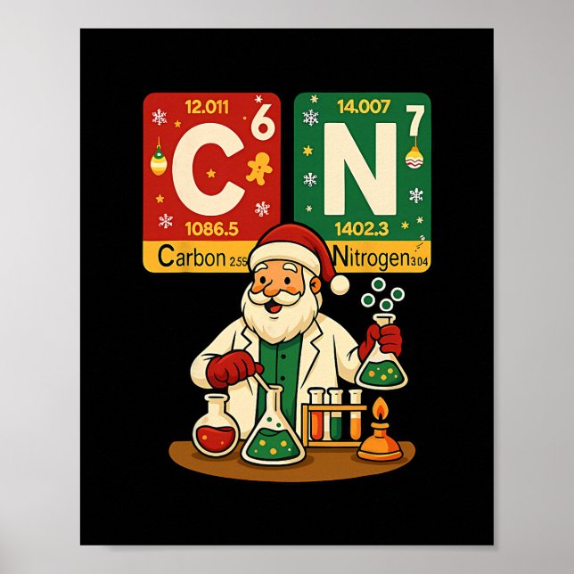 Kohlenstoff Stickstoff 67 Meme Lehrer Wissenschaft Poster (Vorne)