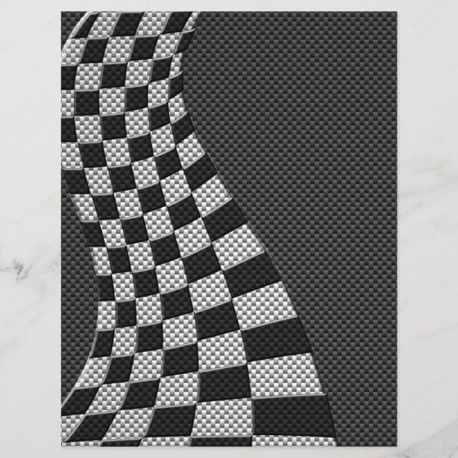 Kohlenstofffaser-Style-Rennflaggenwellen-Druck Flyer (Vorne)