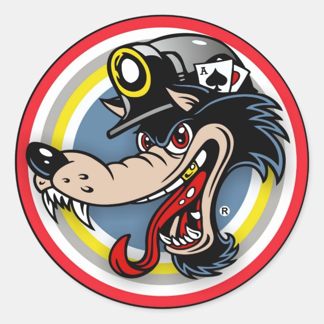 KOHLEWOLF RUNDER AUFKLEBER (Vorderseite)