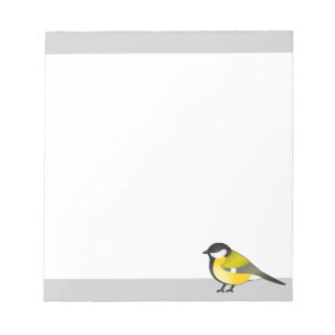 Kohlmeise Parus Major Cartoon-Illustration Notizblock