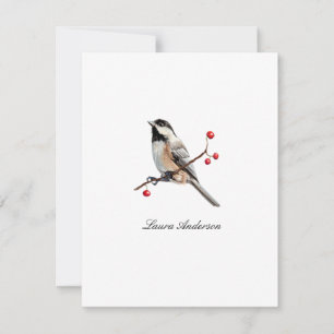 Kohlmeisen-Vogel-Flachnotizkarte Dankeskarte