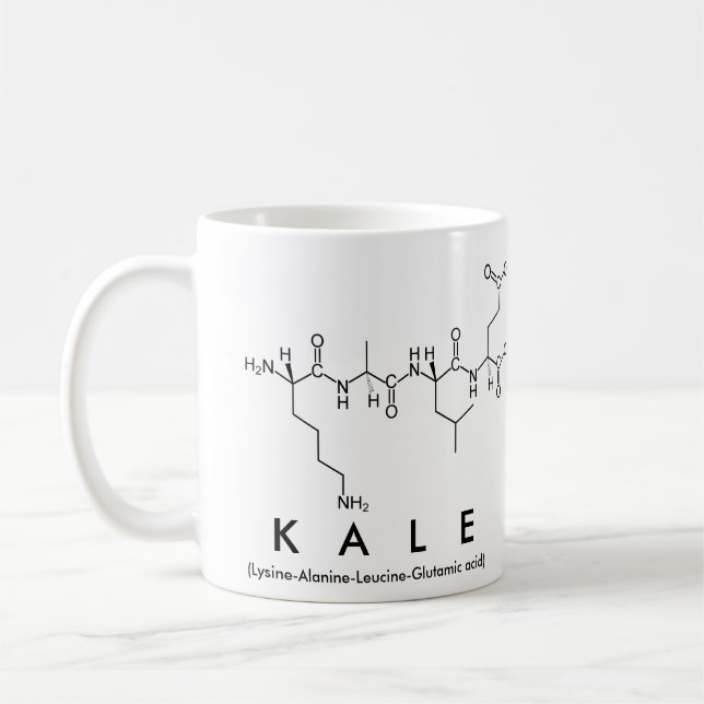 Kohlpeptid-Namen-Tasse Kaffeetasse (Links)