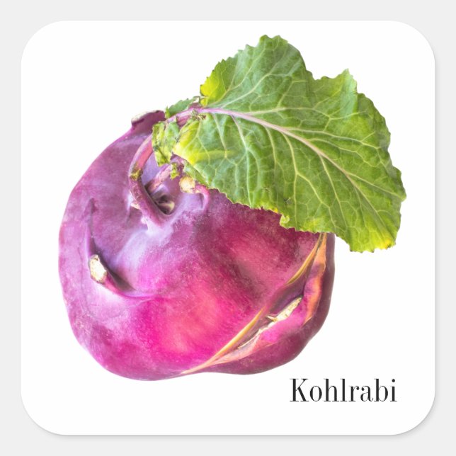 Kohlrabi Quadratischer Aufkleber (Vorderseite)