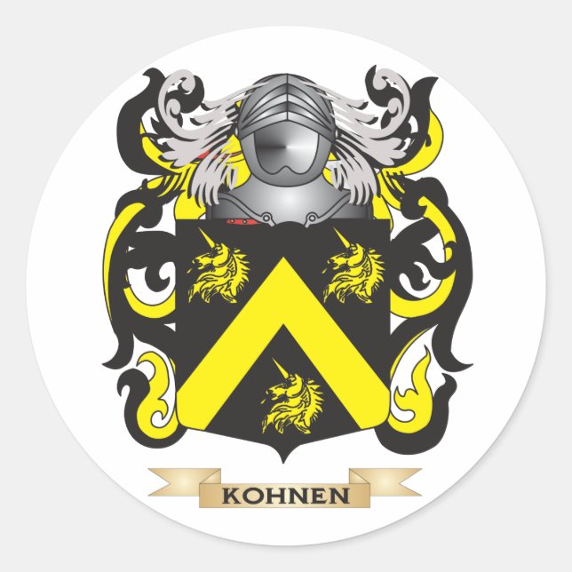 Kohnen-Wappen (Familienwappen) Runder Aufkleber (Vorderseite)