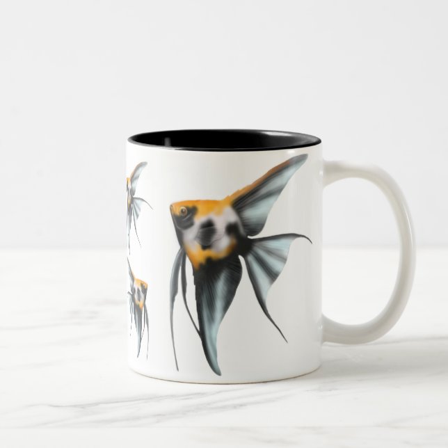 Koi Angelfish-Tasse Zweifarbige Tasse (Rechts)