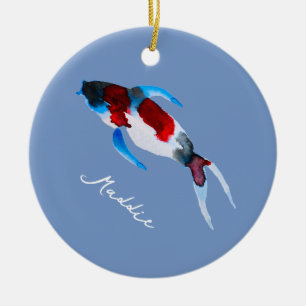 Koi Aquarell Keramik Ornament