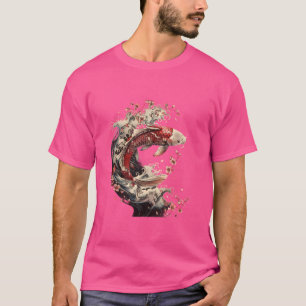 Koi Asian Carp Sakura Cherry Blossom Saison Nishik T-Shirt