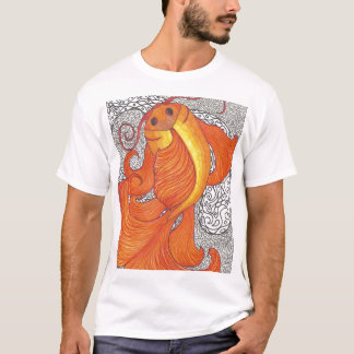 Koi auf Schwarzweiss T-Shirt