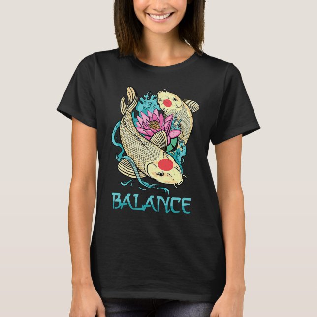 Koi  Balance  Minimalist  Peace  Fish  Petshop  Yo T-Shirt (Vorderseite)
