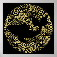 Koi Carp Fish Black Gold Printwerbung