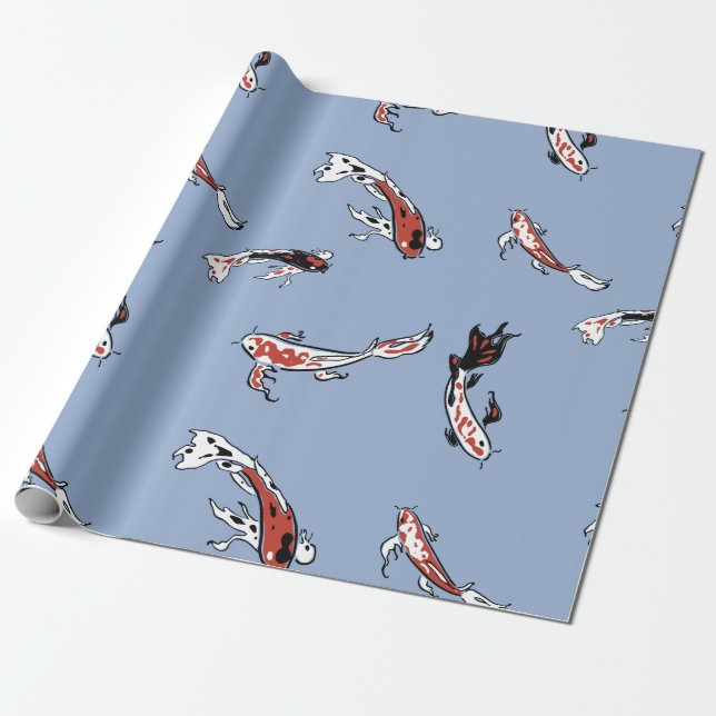 Koi Carp Fish Muster Geschenkpapier (Ungerollt)