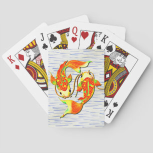 Koi Carp Fish Orange Green Spielkarten