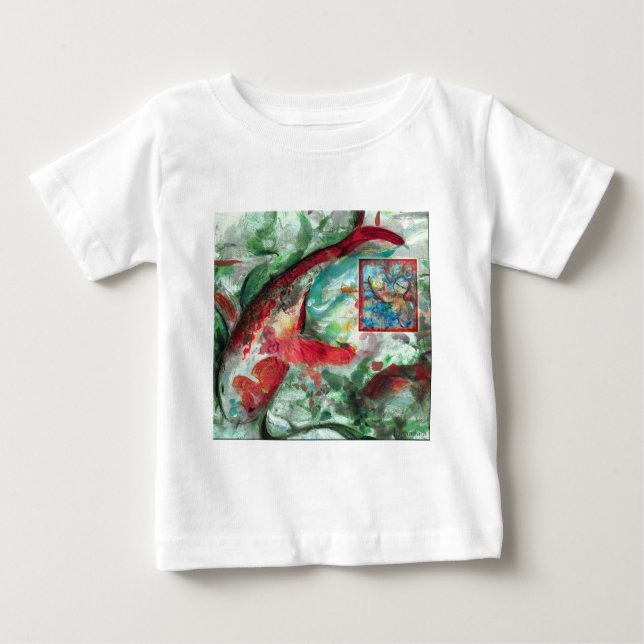 Koi Carp Fish Painting Baby T-shirt (Vorderseite)