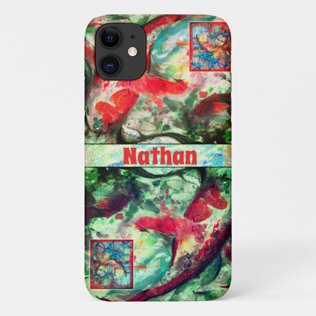 Koi Carp Fish Painting iPhone Case (Rückseite)