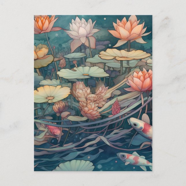 Koi Carp Postcard Postkarte (Vorderseite)