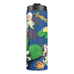 Koi Carp und Lilies Thermosbecher