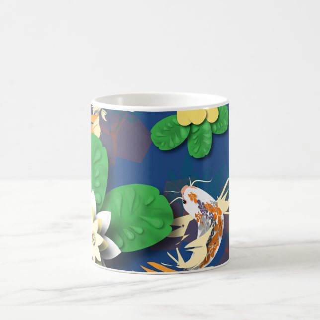 Koi Carp und Lotus Blume Kaffeetasse (Mittel)
