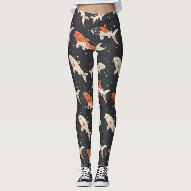 Koi Carps Muster Leggings (Vorderseite)