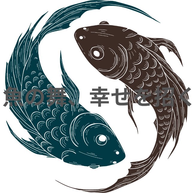 Koi-Charm 恋 Kondition ム Tanz Fisch lädt ein T-Shirt (The dance of fish invites happiness.
魚の舞、幸せを招く

)