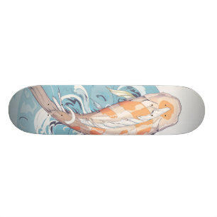 Koi, das durch Skateboard überschreitet