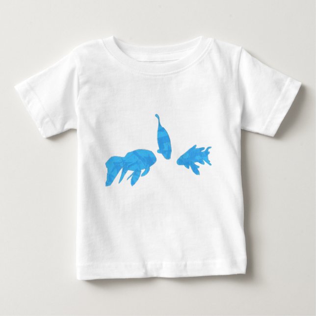 Koi-Fisch, abstraktes blaues Band-Hemd Baby T-shirt (Vorderseite)