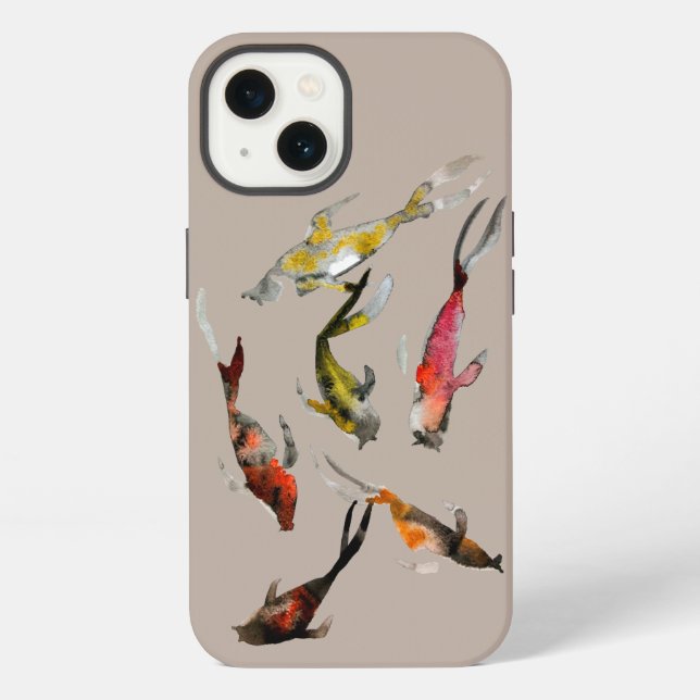 Koi-Fisch-Aquarell  iPhone Hülle (Rückseite)