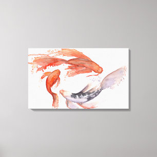 Koi Fisch-Aquarell-Malerei Leinwanddruck