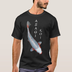 Koi-Fisch Asagi-Sorte - klein mit weißem Text link T-Shirt