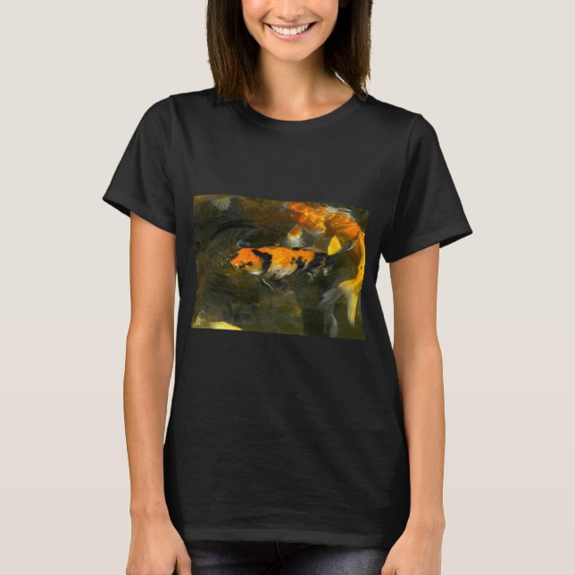 Koi Fisch bläst Blasen T-Shirt (Vorderseite)