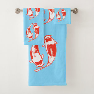 Koi Fisch-blaues Tuch-Set Badhandtuch Set