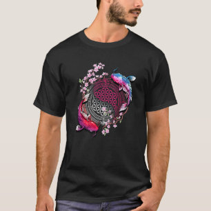Koi-Fisch-Blume Des Lebens Heilige Geometrie Japan T-Shirt