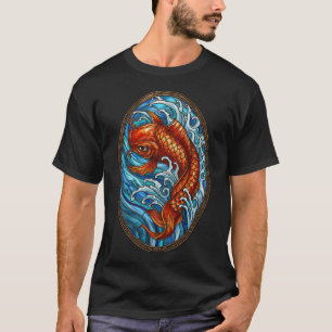 Koi-Fisch-Buntglas T-Shirt
