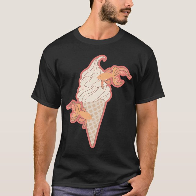 Koi-Fisch-Eiscreme-Kunst T-Shirt (Vorderseite)