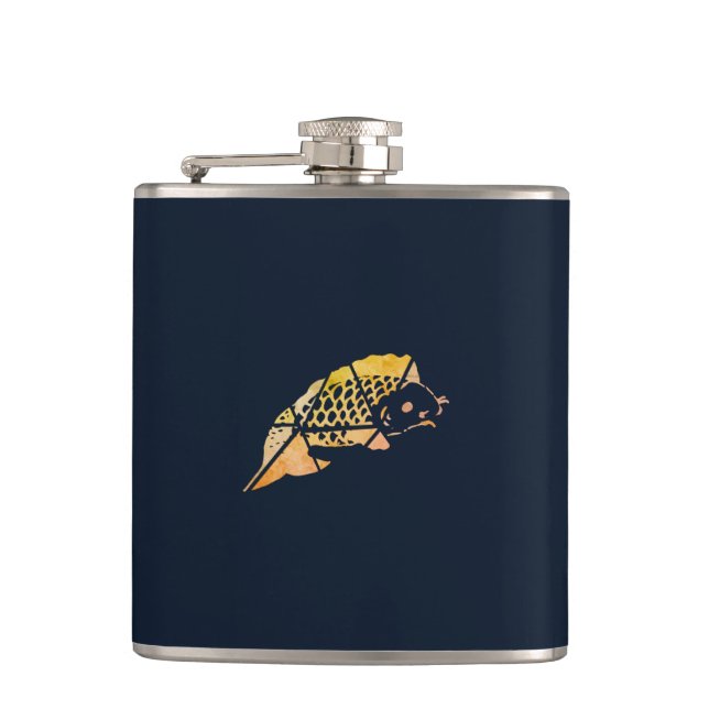 Koi-Fisch-Flasche Flachmann (Vorderseite)