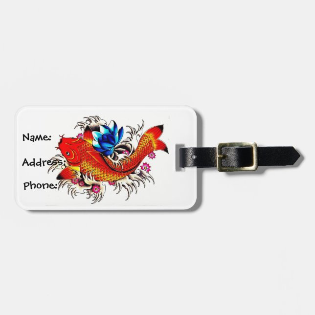 Koi-Fisch Gepäckanhänger (Vorderseite horizontal)