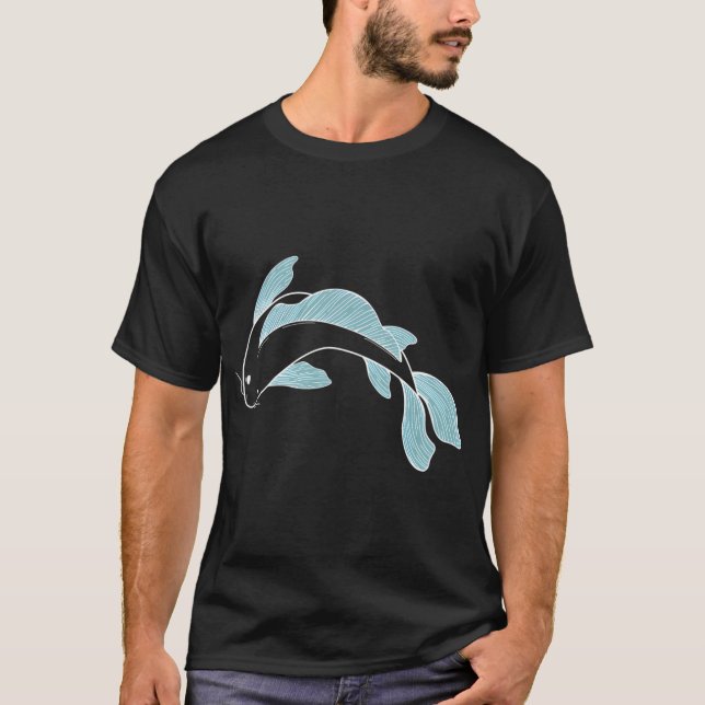 Koi-Fisch - hellblau T-Shirt (Vorderseite)