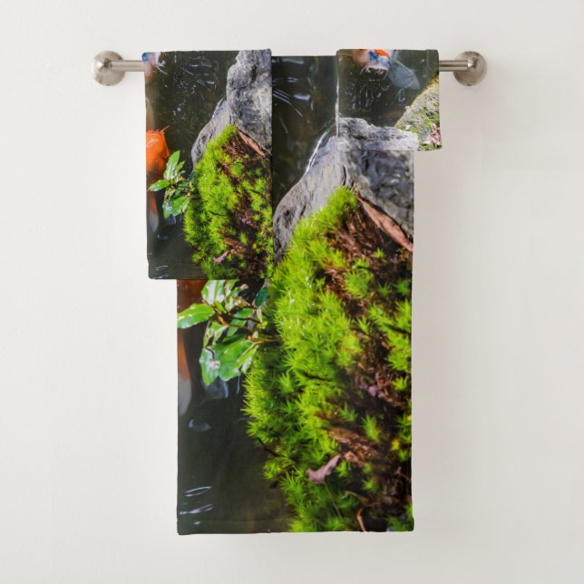 Koi-Fisch in einem Teich Badhandtuch Set (Insitu)