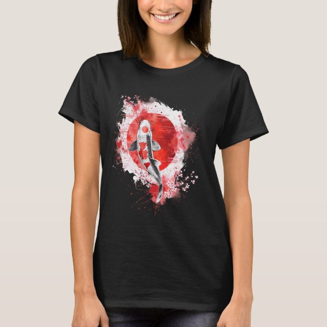 Koi Fisch Japanisch Art Nishikigoi Fisch Japanisch T-Shirt (Vorderseite)