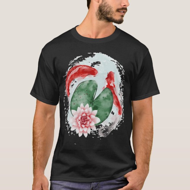 Koi-Fisch japanische Kunst T-Shirt (Vorderseite)