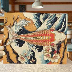 Koi Fisch Japanische Vintage Kirschblüten & Wave Seidenpapier