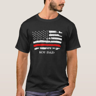 Koi-Fisch Japanischer Stil Karpfenfisch Vater USA- T-Shirt