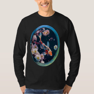 Koi-Fisch Karpfen Kirschblüten Fisch Objektiv Foto T-Shirt