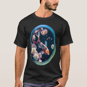 Koi-Fisch Karpfen Kirschblüten Fisch Objektiv Foto T-Shirt