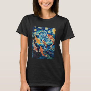 Koi-Fisch Karpfen Nishikigoi Japan Sternennacht Ma T-Shirt