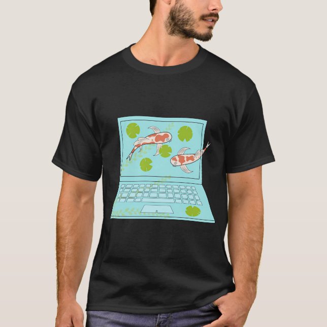 Koi-Fisch Laptop T-Shirt (Vorderseite)