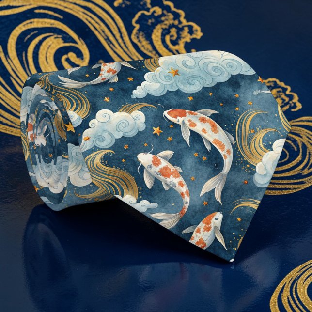 Koi-Fisch-Muster-Halsbinden nach Maß Krawatte (Von Creator hochgeladen)