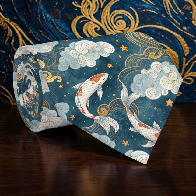 Koi-Fisch-Muster-Halstuch nach Maß Krawatte (Von Creator hochgeladen)