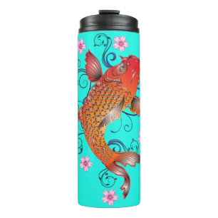 Koi Fisch Orientalisch orange Türkis elegant Thermosbecher