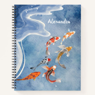 Koi-Fisch personalisiertes Spiralnotizbuch Notizbuch